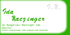 ida maczinger business card